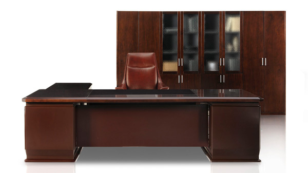 新中式高端实木老板办公桌椅大班台