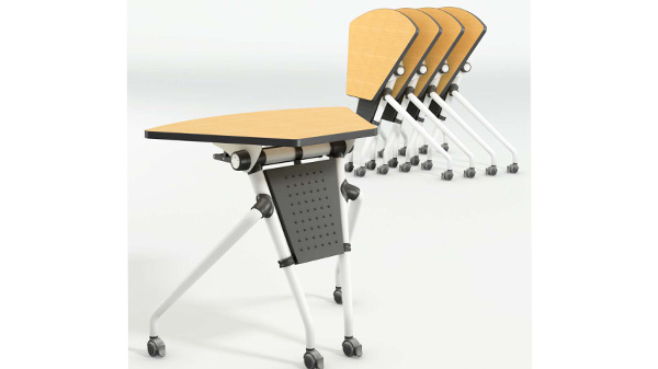 简易扇形可移动钢架折叠会议桌培训桌课桌