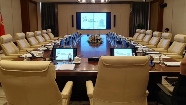 南京政府办公家具厂家定制海洋监测无纸化办公升降会议桌