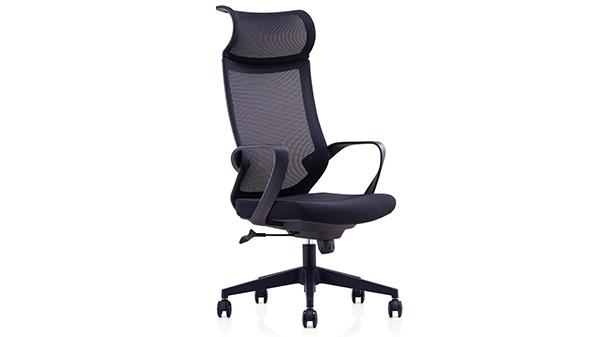 黑色可升降调节高度网布电脑椅子转椅带轮子